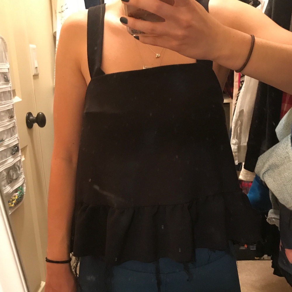 ASOS black peplum tank top